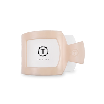 TELETIES - Almond Beige Small Flat Square Clip