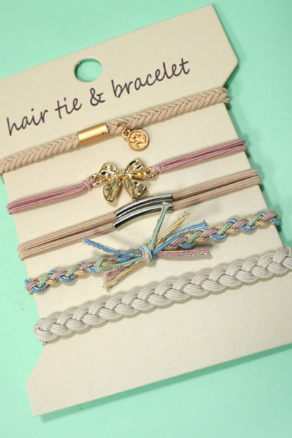 JOSSLYN by wall to wall - BOHO DUAL FUNCTION KNOT BRACELET HAIR TIES | 40BH104: BOW