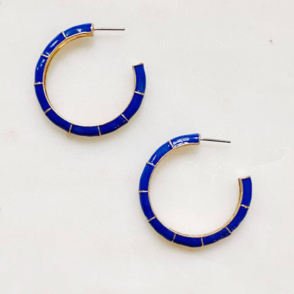 Candy Drop Colored Hoop Earrings: White