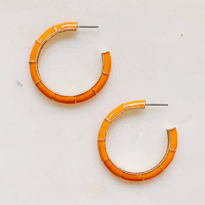 Candy Drop Colored Hoop Earrings: White