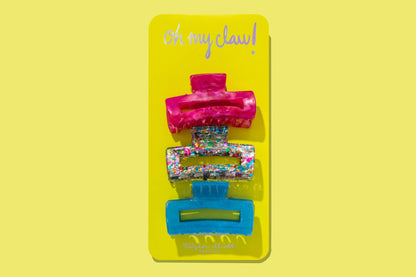 Taylor Elliott Designs - Claw Clip Trio - Colorful Confetti