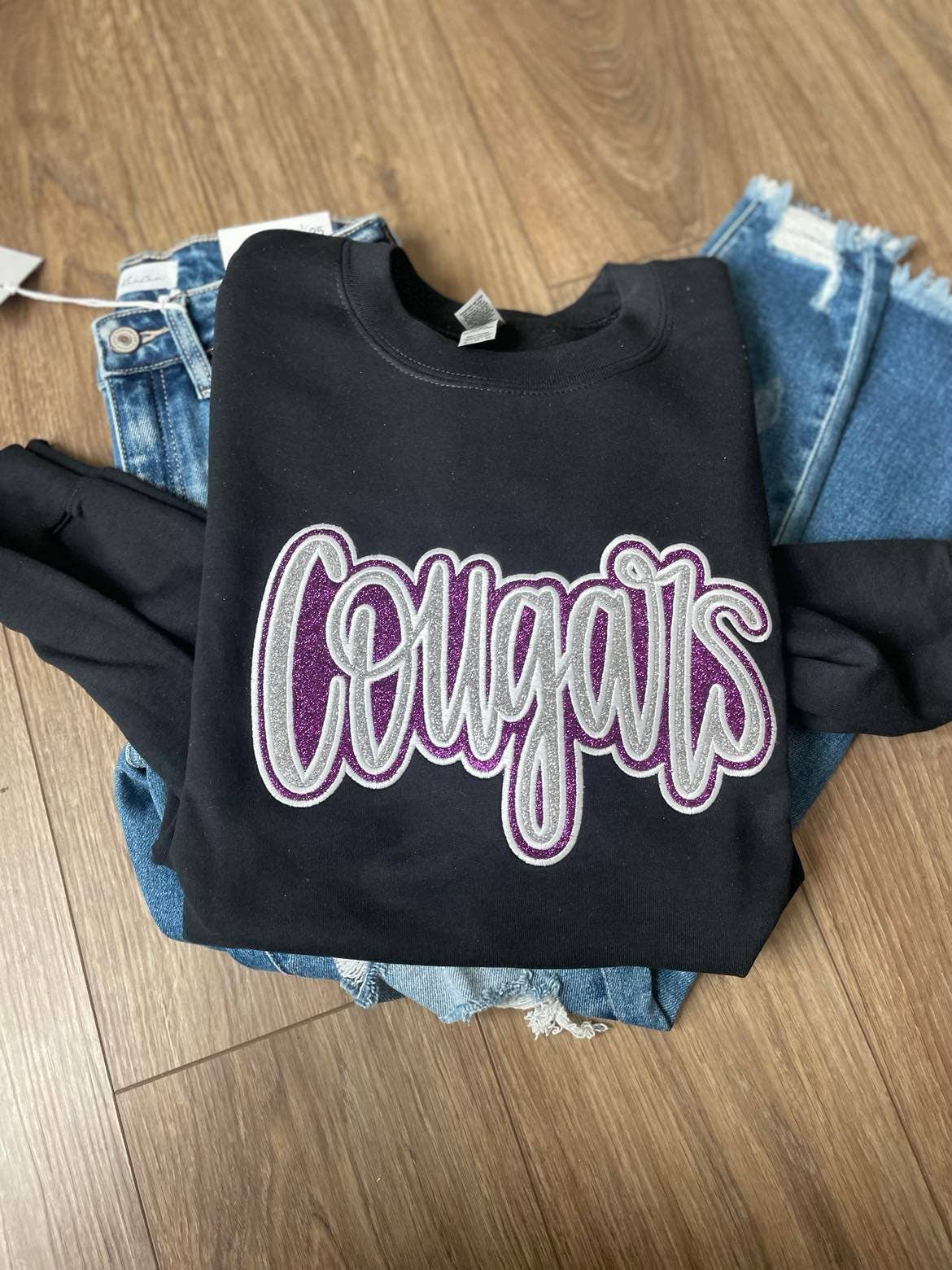 Glitter Spirit Applique sweatshirt: YXS