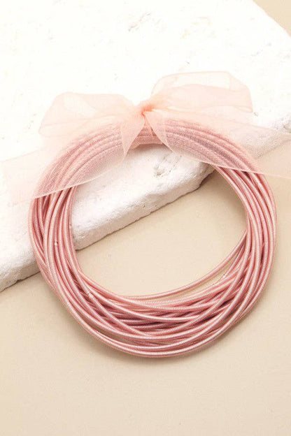 JOSSLYN by wall to wall - Guitar String Bracelets -20pcs set | 40B100: HOT PINK