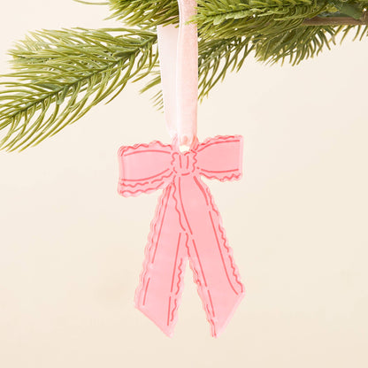 The Darling Effect - Holiday Tree Ornament-Pink Ruffle Bow Shape