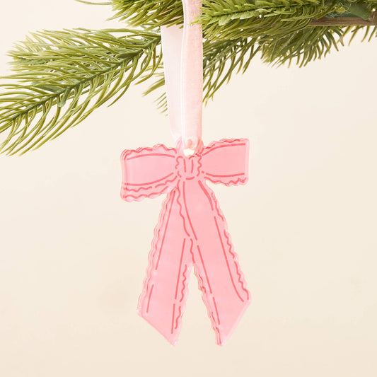 The Darling Effect - Holiday Tree Ornament-Pink Ruffle Bow Shape