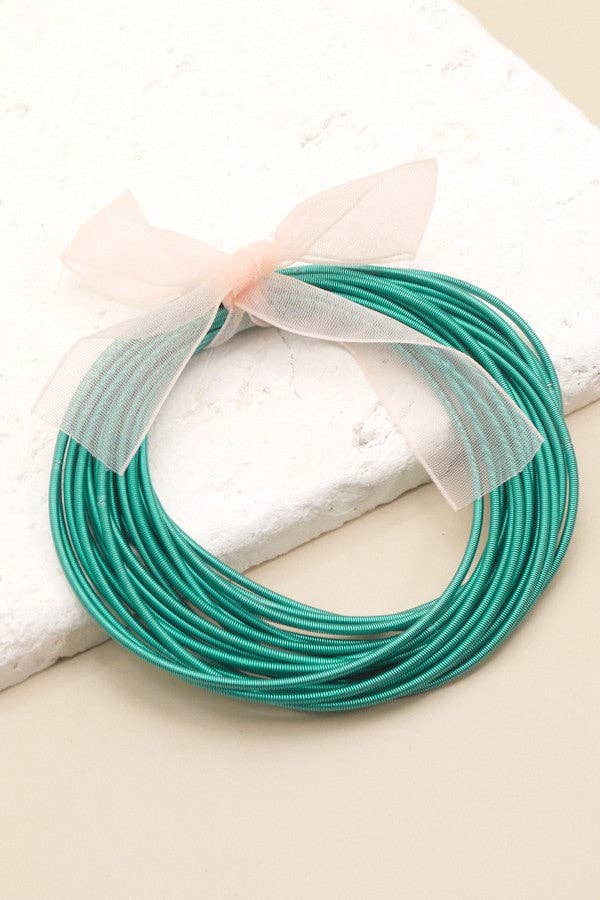 JOSSLYN by wall to wall - Guitar String Bracelets -20pcs set | 40B100: HOT PINK