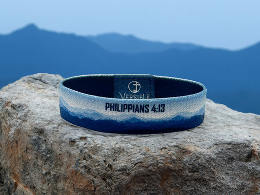 Versible - Mountain Horizon / Philippians 4:13 Wristband: Medium