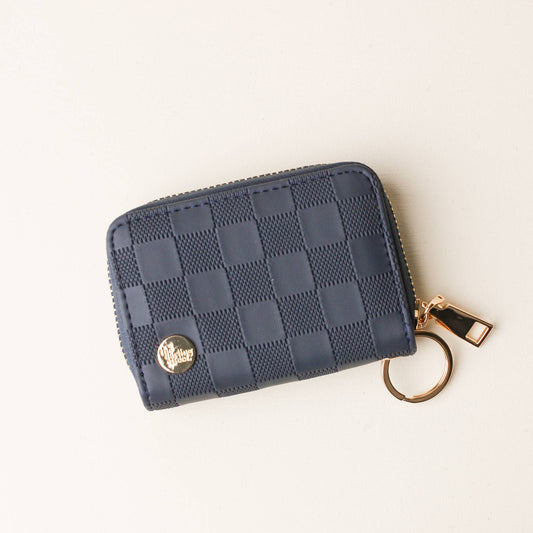 The Darling Effect - Zip Around Wallet-Navy Check