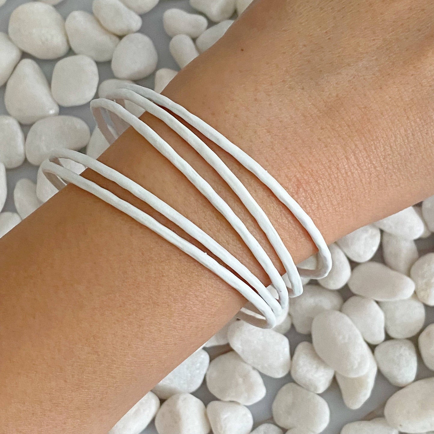 Ellison+Young - Color Of Your Game Slim Bangle Set Of 5: White