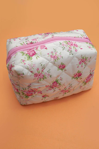 JOSSLYN by wall to wall - FLORAL TOILE PATTERN MAKEUP COSMETIC POUCH BAG | 40P562: G