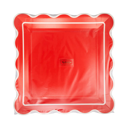 My Mind’s Eye - STN1241 - Red Scalloped Square Plate
