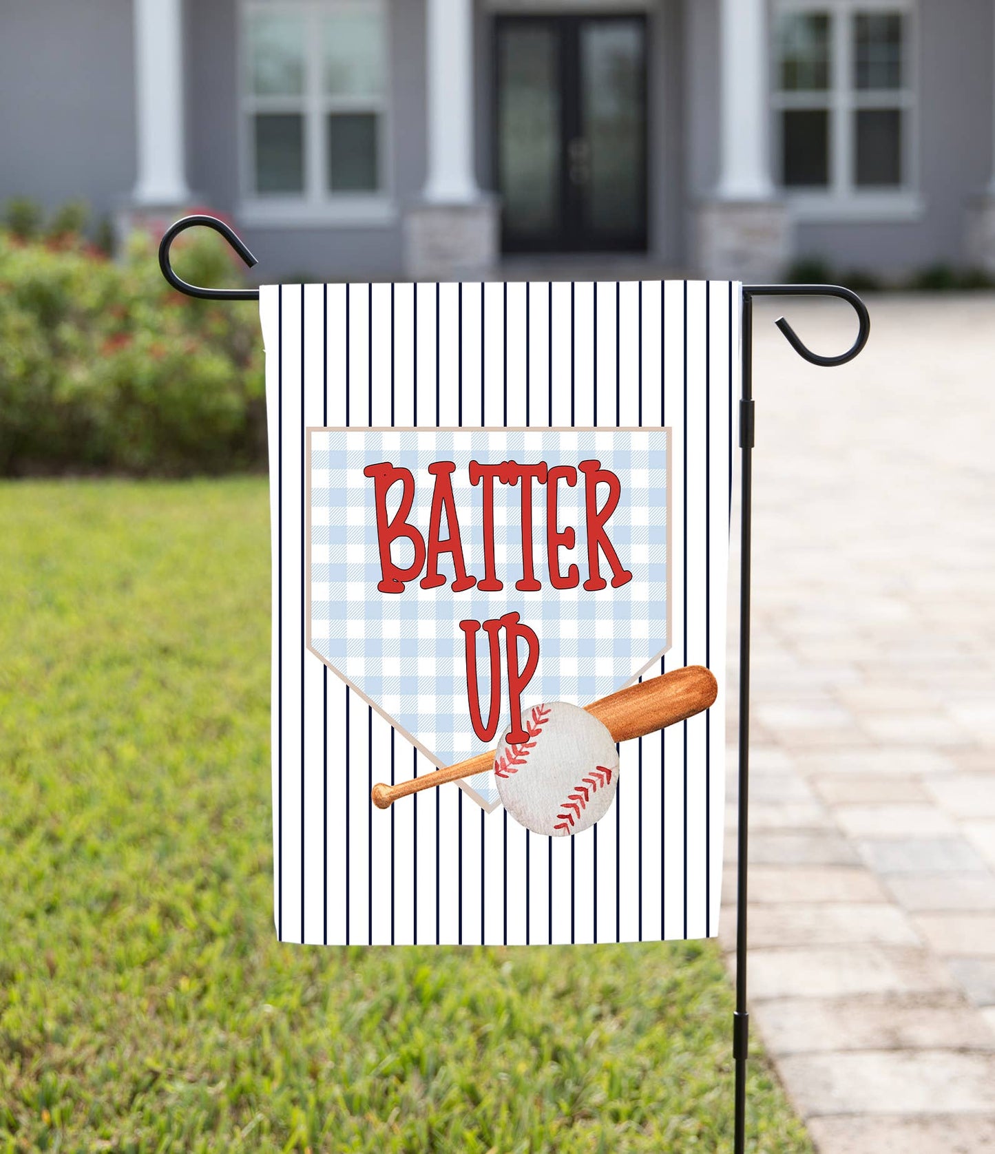 The Navy Knot - Baseball Garden Flag - Baseball Batter Up: 12" x 18" - Double-Sided