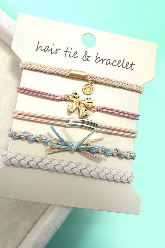 JOSSLYN by wall to wall - BOHO DUAL FUNCTION KNOT BRACELET HAIR TIES | 40BH104: BOW