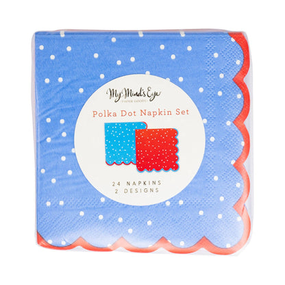 My Mind’s Eye - FLA1138 - Americana Polka Dot Cocktail Napkin Set