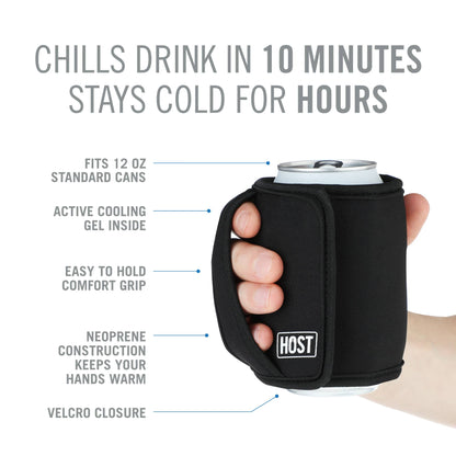 HOST - Insta-Chill Sleeve w/ Cooling Gel - Standard Cans - Black