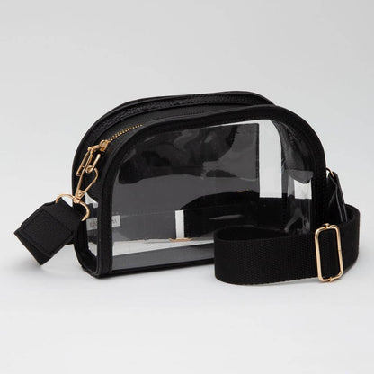 Crossbody Camera Bag: Clear,Orange