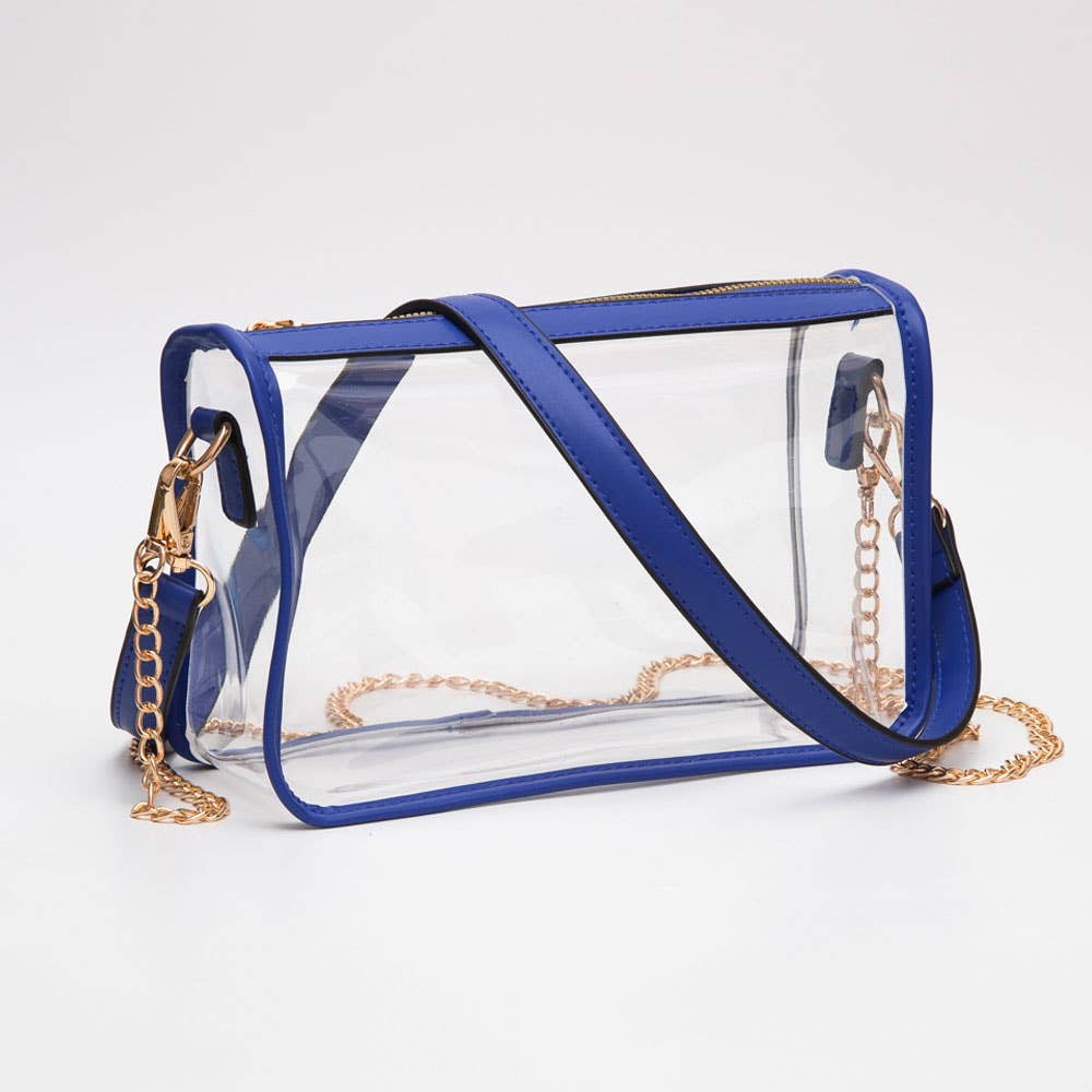 Clear Rectangle Crossbody Bag: Red
