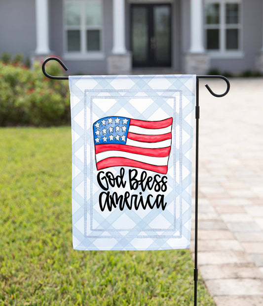 The Navy Knot - Patriotic Garden Flag - God Bless: 12" x 18" - Double-Sided
