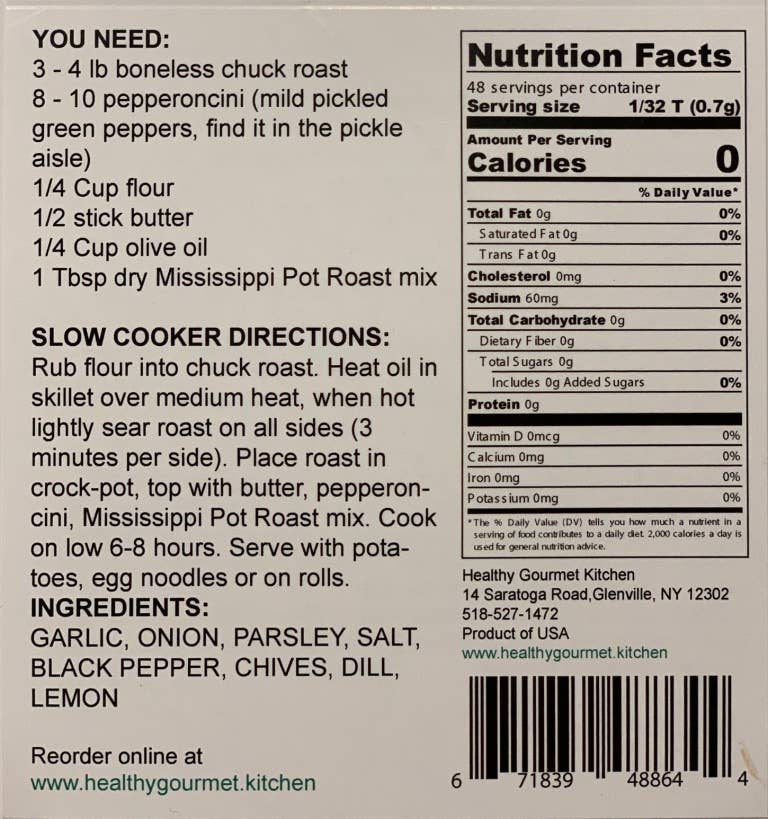 Healthy Gourmet Kitchen - Mississippi Pot Roast