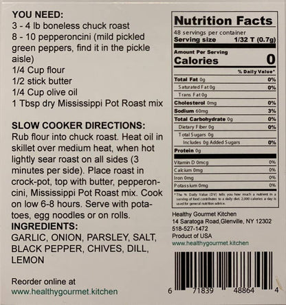 Healthy Gourmet Kitchen - Mississippi Pot Roast