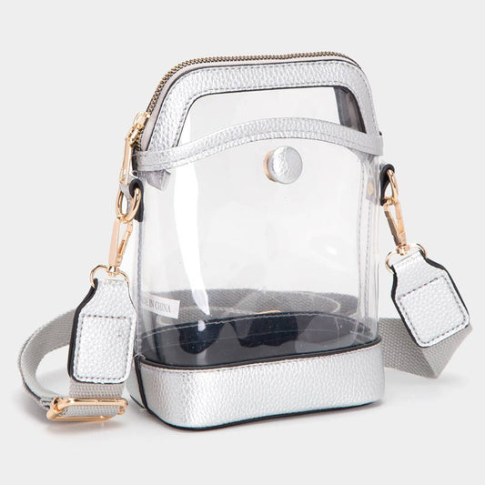 Clear Crossbody Bag: Silver