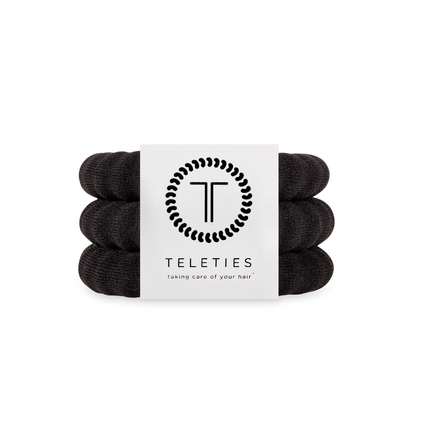 TELETIES - Nylon Hair Ties | Large | Jet Black