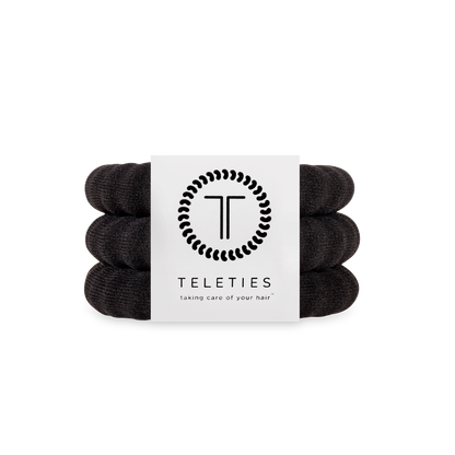 TELETIES - Nylon Hair Ties | Large | Jet Black