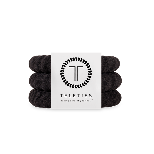 TELETIES - Nylon Hair Ties | Large | Jet Black