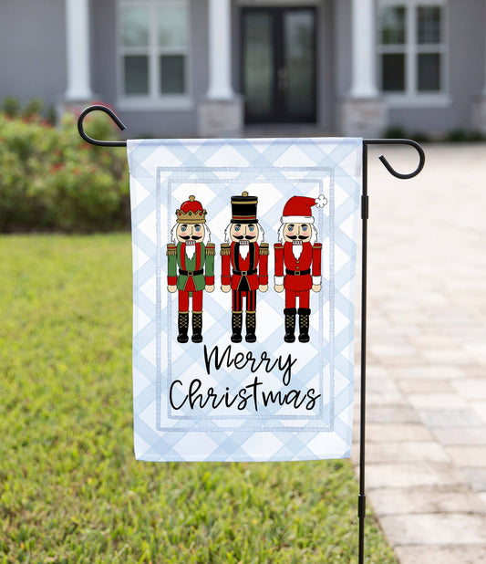 The Navy Knot - Merry Christmas Traditional Nutcracker Garden Flag: 12" x 18" - Double-Sided