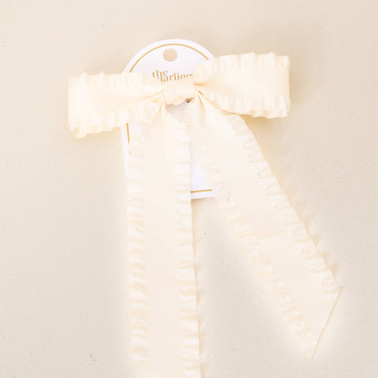 The Darling Effect - Ruffle Hair Bow- Cream