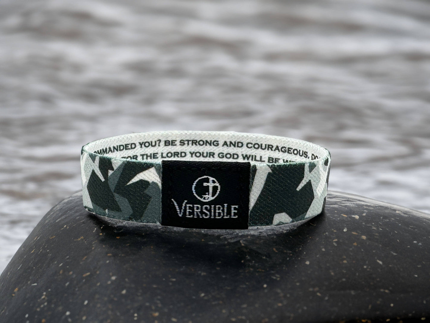 Versible - Stone Camo / Joshua 1:9 Wristband: Small