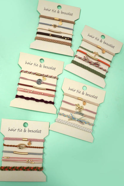 JOSSLYN by wall to wall - BOHO DUAL FUNCTION KNOT BRACELET HAIR TIES | 40BH104: BOW