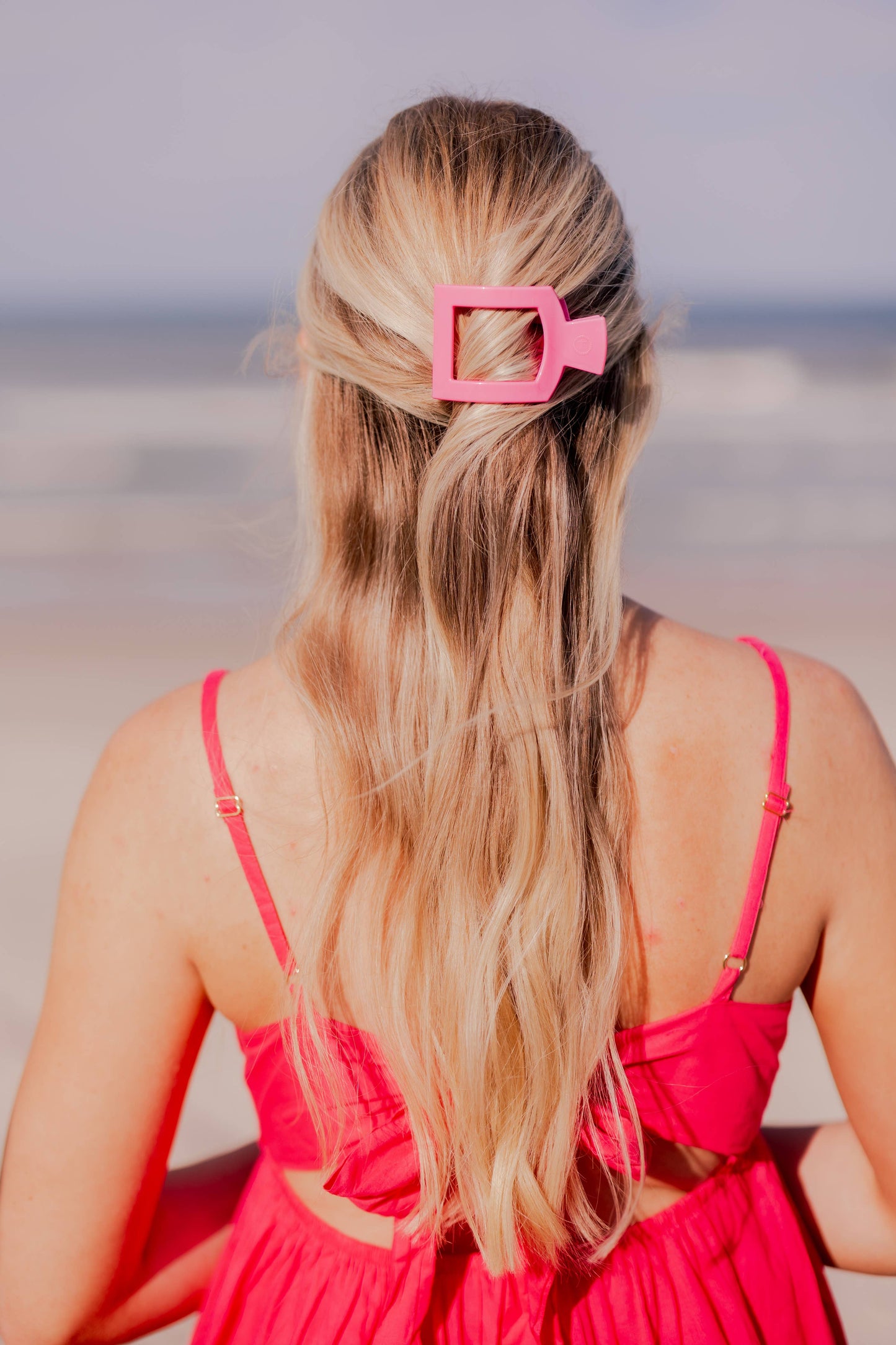 TELETIES - Paradise Pink Small Flat Square Hair Clip