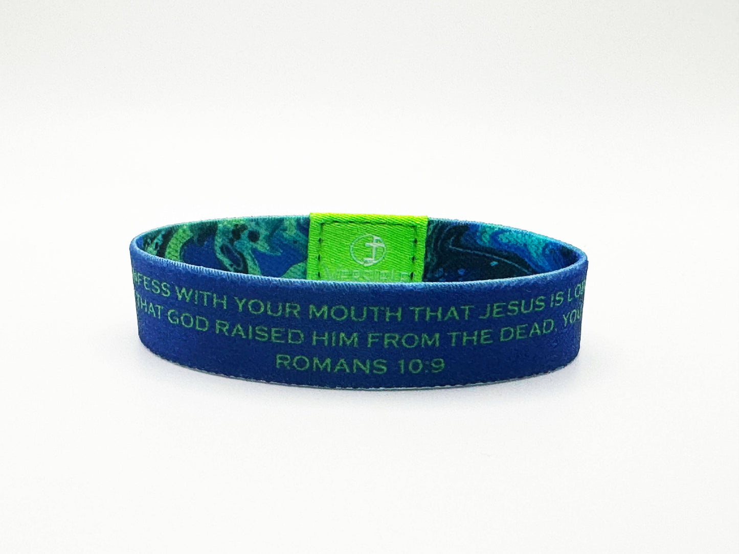 Versible - Cosmic Tide / Romans 10:9 Wristband: Large