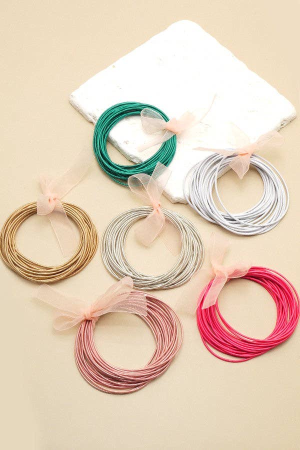 JOSSLYN by wall to wall - Guitar String Bracelets -20pcs set | 40B100: ROSE GOLD