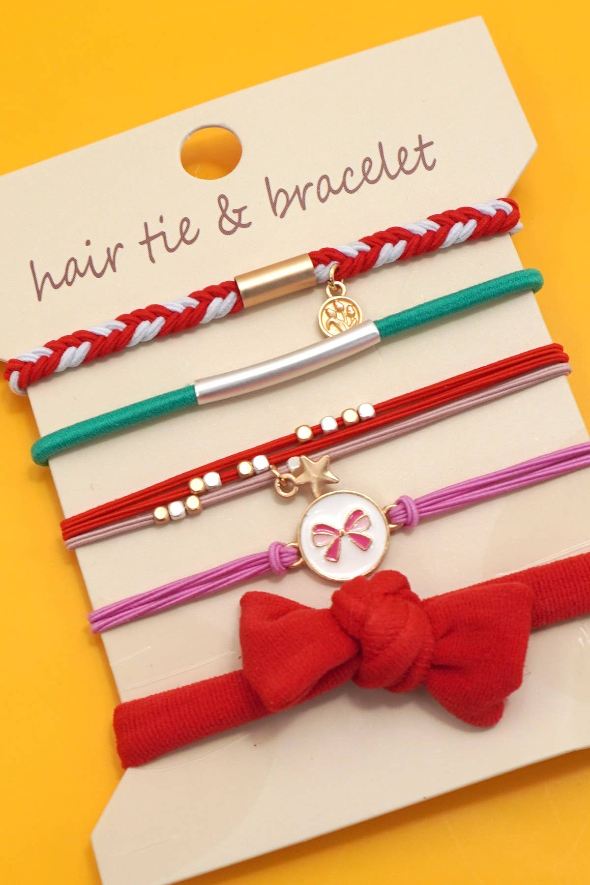 Ivory - JOSSLYN by wall to wall - BOHO DUAL FUNCTION KNOT BRACELET HAIR TIES