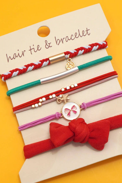 Ivory - JOSSLYN by wall to wall - BOHO DUAL FUNCTION KNOT BRACELET HAIR TIES