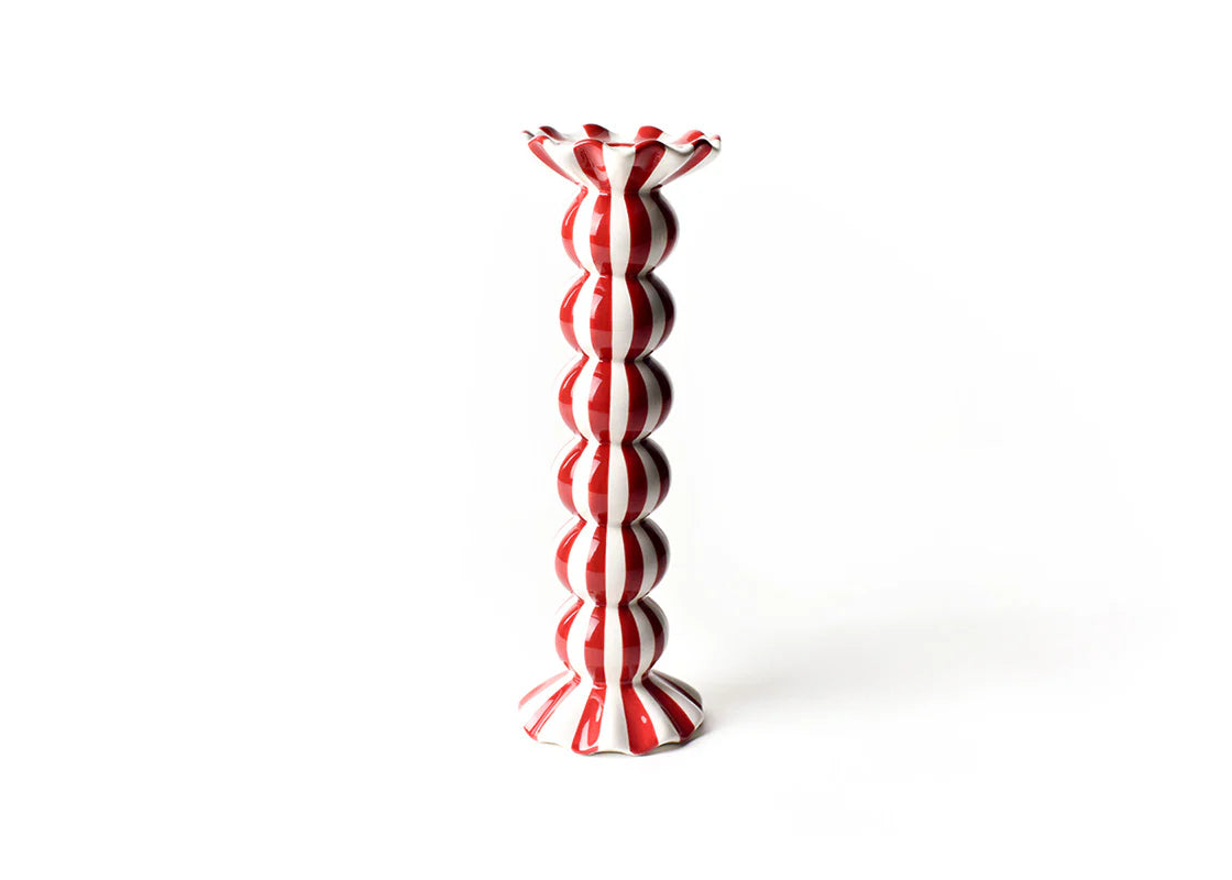 Red Stripe Candle Holder