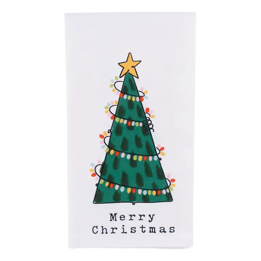 Glory Haus - Merry Christmas Twinkle Light Tea Towel - Holiday Decor