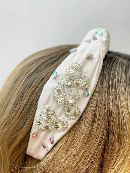 Prep Obsessed Wholesale - Cowgirl Embellished Headbands: White