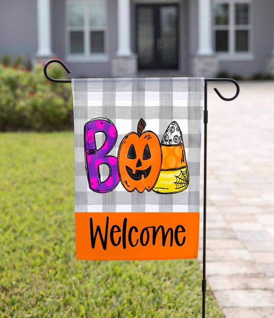 The Navy Knot - Halloween Garden Flag - BOO Welcome: 12" x 18" - Single-Sided