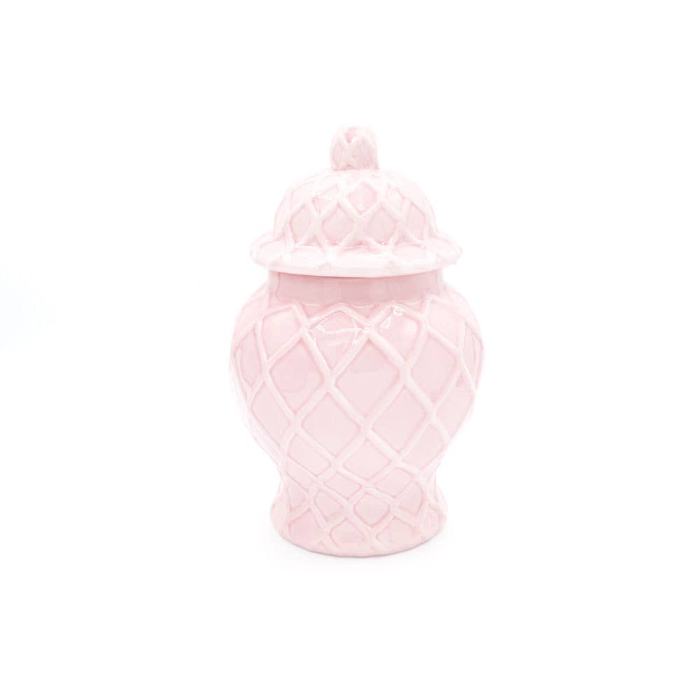 8 Oak Lane - Pink Textured Ginger Jar - Small