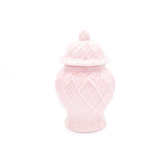 8 Oak Lane - Pink Textured Ginger Jar - Small