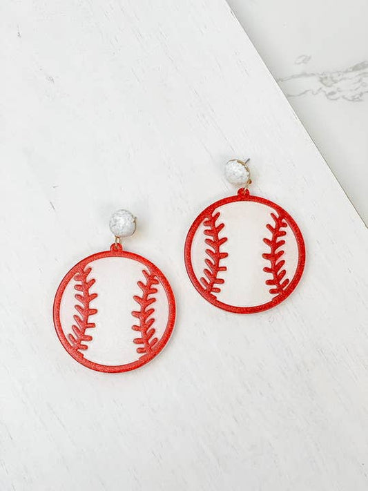 Prep Obsessed Wholesale - Confetti Post Baseball Earrings