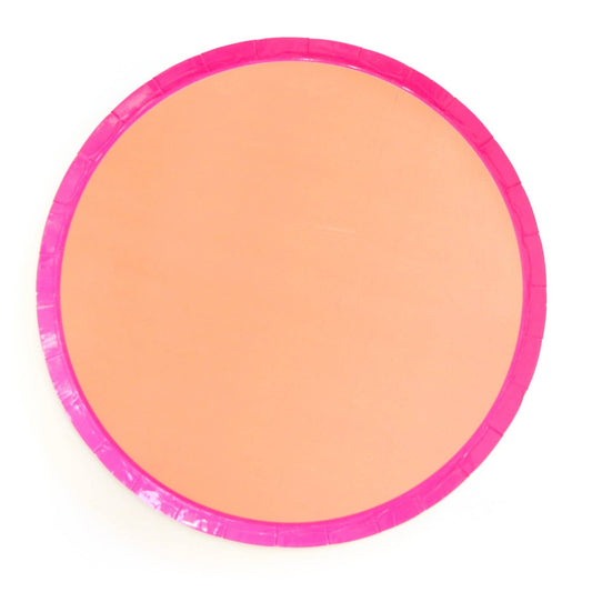 Kailo Chic - Pink and coral color blocked paper plates