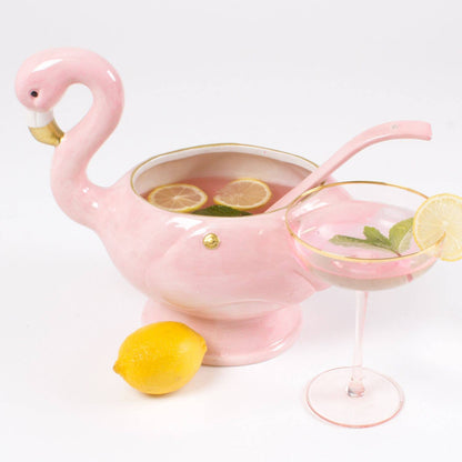 8 Oak Lane - Flamingo Punch Bowl & Ladle