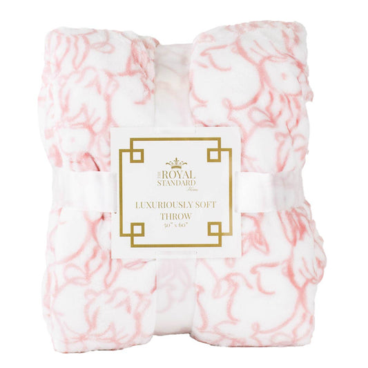 The Royal Standard - Delilah Bunny Throw   White/Pink   50x60