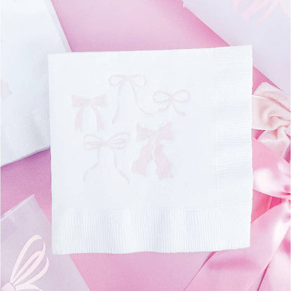 Rock Paper Scissors - Pink Bows Napkins