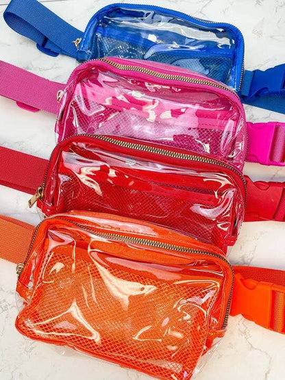 Prep Obsessed Wholesale - Everyday Clear Belt Bags: Pink
