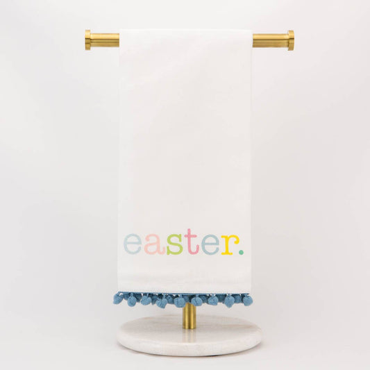The Royal Standard - Easter Pom Pom Hand Towel   White/Multi   20x28